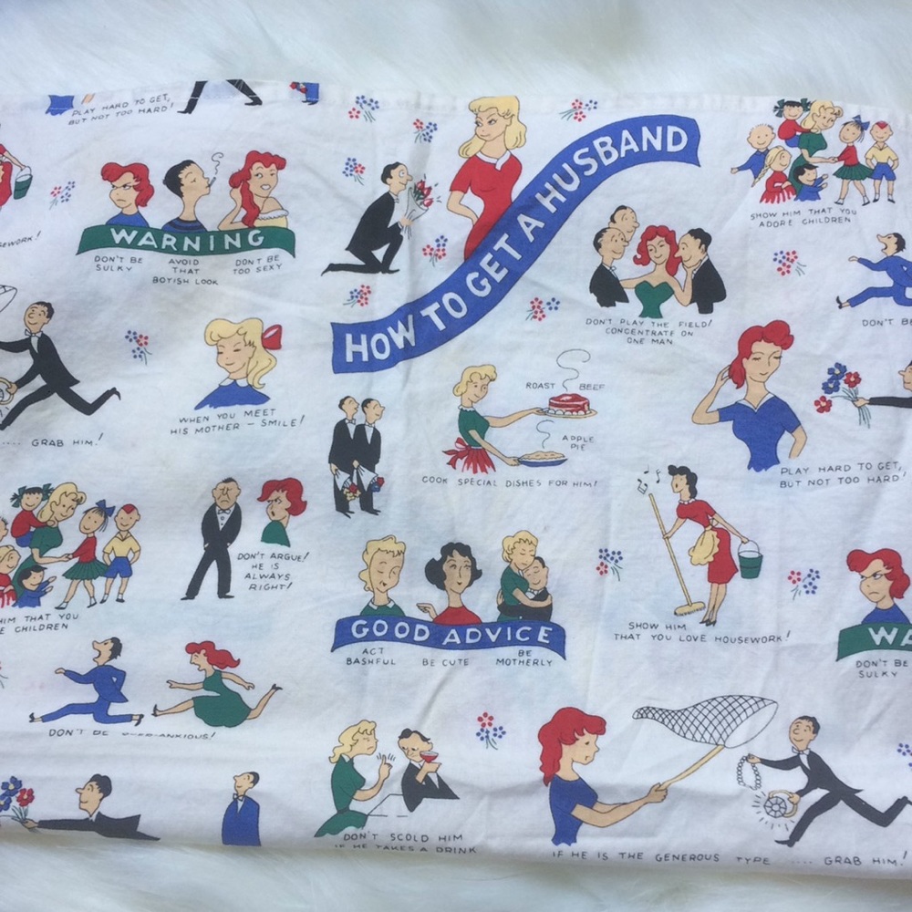 Humorous vintage inspired Tea towel